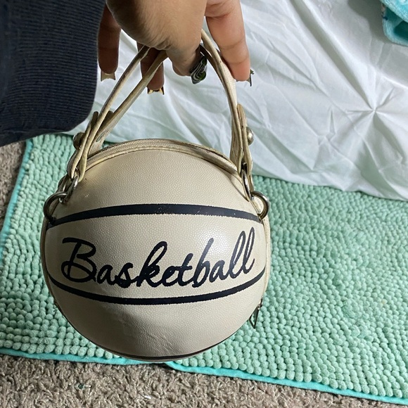 Handbags - Cream Basketball Handbag